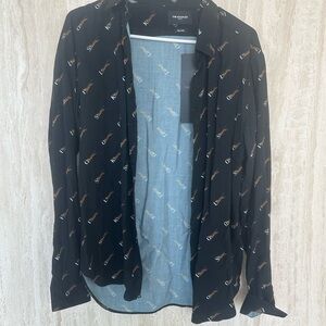 The Kooples Black Shirt with Tigers